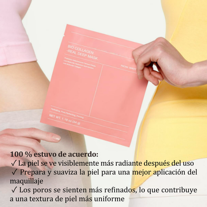 BioGlow - Mascarilla Facial de Bio Colágeno Real