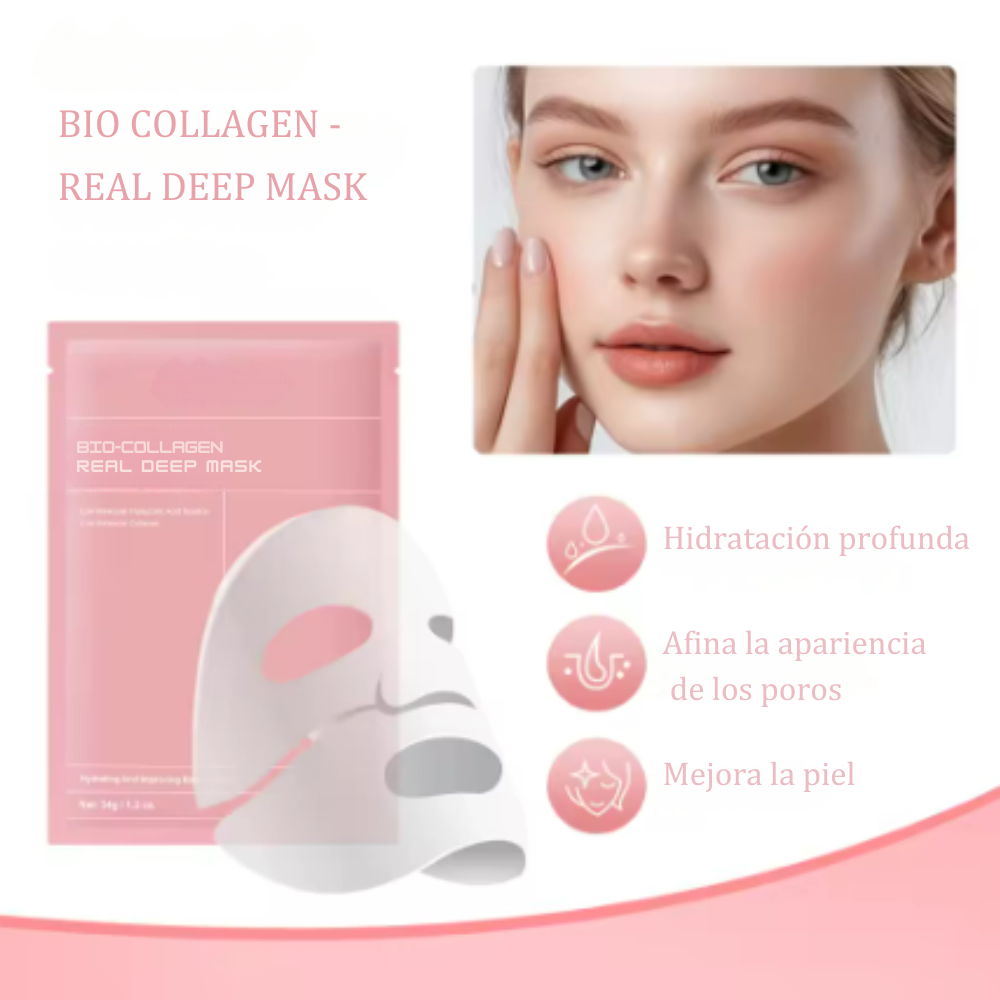 BioGlow - Mascarilla Facial de Bio Colágeno Real